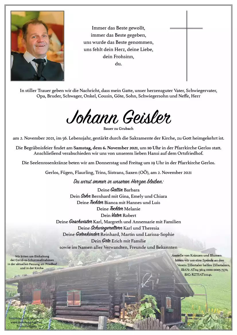 Parte von Johann Geisler